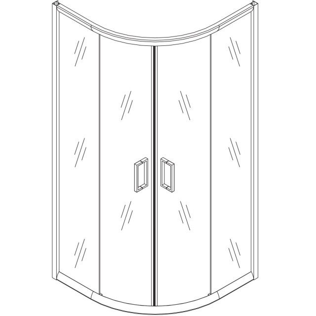 Box doccia semicircolare con porte scorrevoli in vetro temperato serigrafato 6mm H190 profili oro