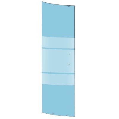 Vetro scorrevole temperato serigrafato 6mm per ricambio box doccia semicircolare H188 cm