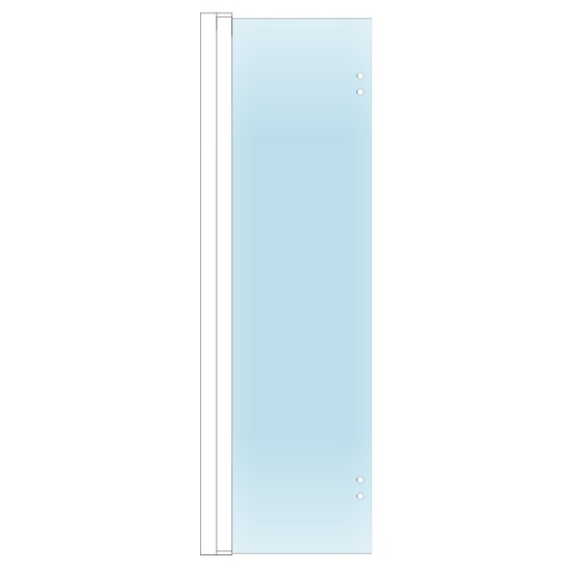 Vetro temperato opaco 6mm per ricambio porta pieghevole incluso di profilo cromo H186,5 cm