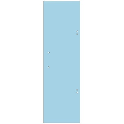 Vetro temperato trasparente 6mm per ricambio porta pieghevole lato maniglia H186,5 cm