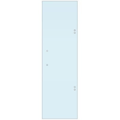 Vetro temperato opaco 6mm per ricambio porta pieghevole lato maniglia H186,5 cm