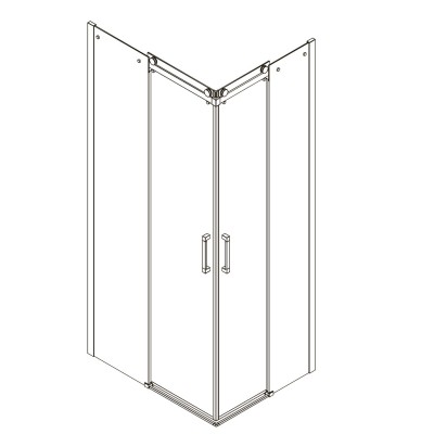 Box doccia angolare Elegance vetro trasparente 8mm con profili oro