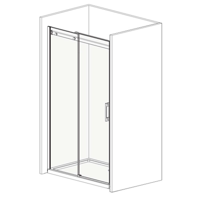 Nicchia scorrevole Elegance apertura 1 lato in vetro temperato opaco 8mm H190 profili oro
