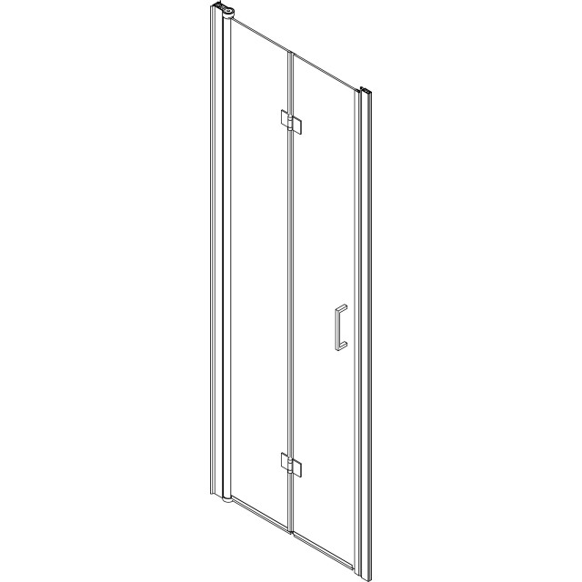 Porta pieghevole vetro temperato trasparente 6mm profili oro