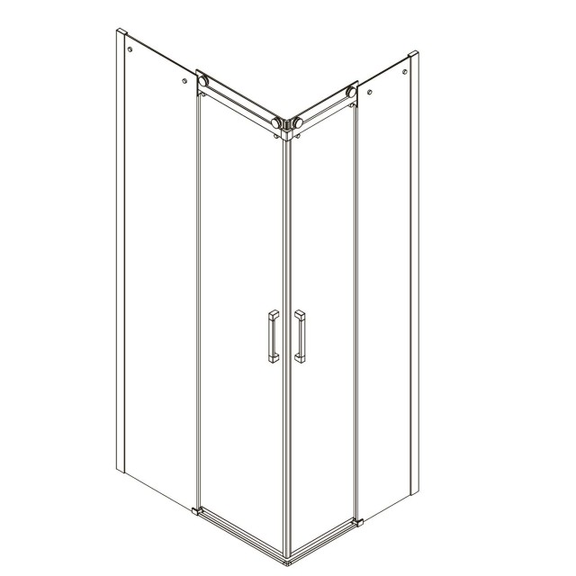 Box doccia angolare Elegance con ante scorrevoli in vetro temperato trasparente 8mm H190 - finitura cromo