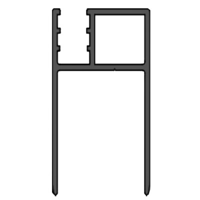 Profilo vetro per box doccia, nicchia, doppia nicchia nero H190 cm