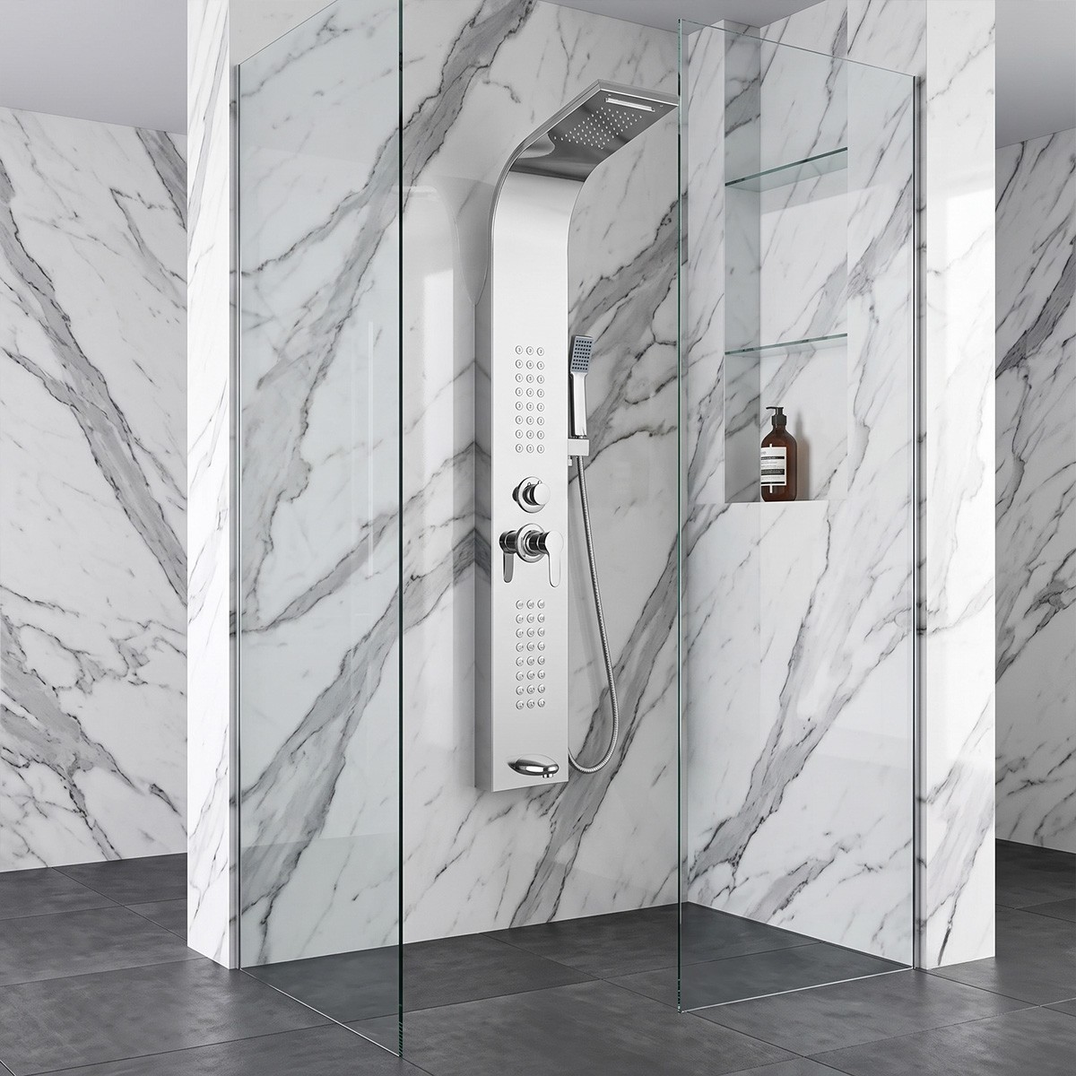 Colonna doccia idromassaggio Silver Lucido