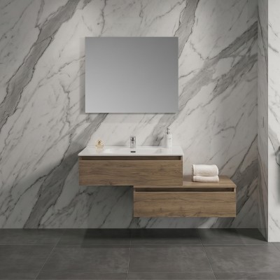 Mobile da bagno sospeso sfalsato – 90 cm - Vari colori