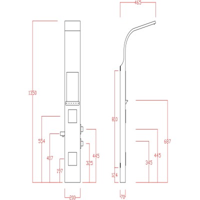 Colonna Doccia Idromassaggio in Acciaio Oro Lucido| Enyarredamento