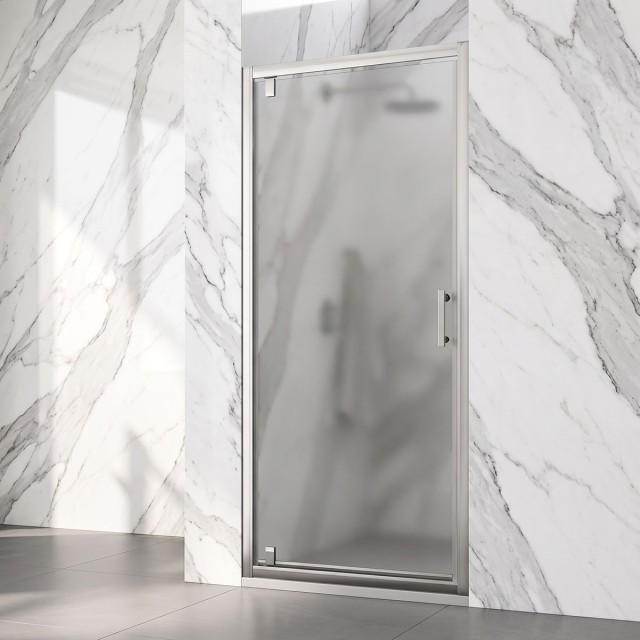 Porta Doccia Battente Nicchia Vetro Opaco 6mm Cromo