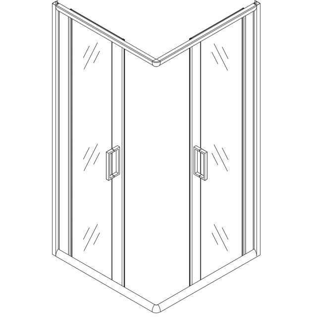Box doccia angolare con ante scorrevoli in cristallo opaco 6 mm H190 – Finitura cromo